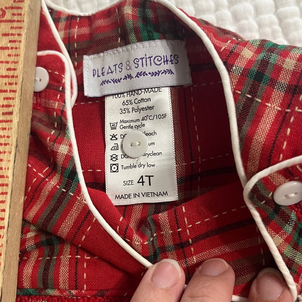 Smocked Red Plaid Longall - Picture 3 of 6